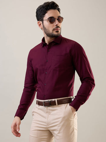 Tim Paris Burgundy Formal Shirt