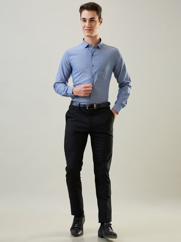 Tim Paris Formal Shirt - Blue Solid Shirt