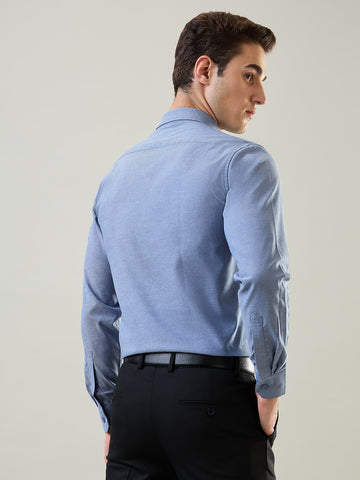 Tim Paris Formal Shirt - Blue Solid Shirt