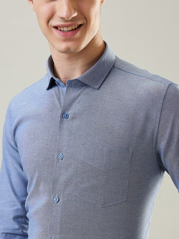 Tim Paris Formal Shirt - Blue Solid Shirt