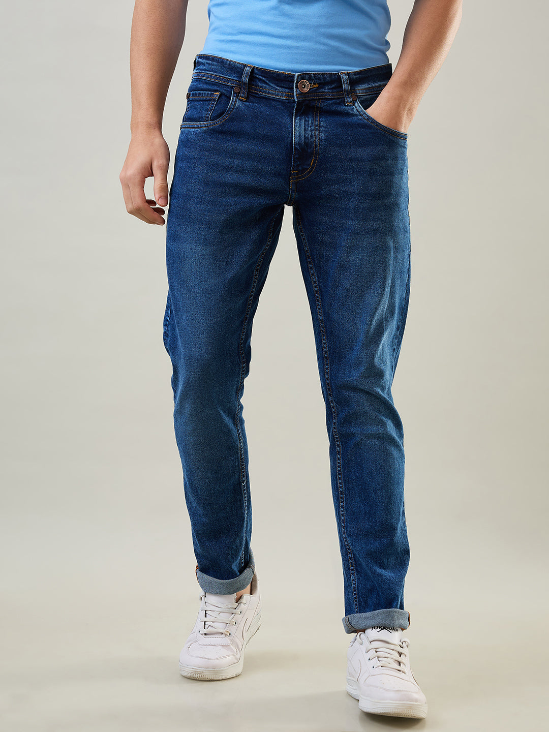 Tim Paris Jeans - Slim Tapered Fit in Tint Stone Denim