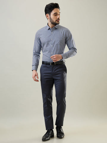 Tim Paris Navy Checks Formal Shirt