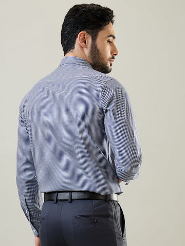 Tim Paris Navy Checks Formal Shirt