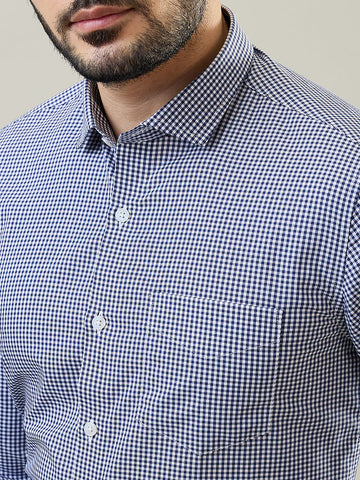 Tim Paris Navy Checks Formal Shirt