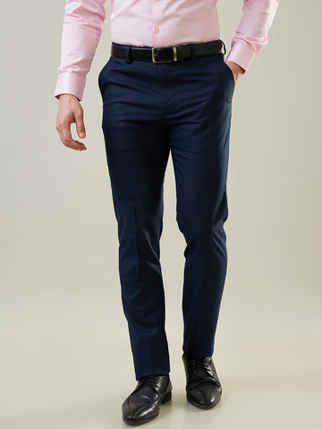 Tim Paris Navy Woven Formal Pant