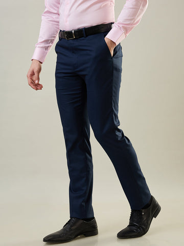 Tim Paris Navy Woven Formal Pant