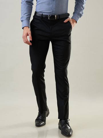 Tim Paris Formal Pant - Black Woven Solid Pant