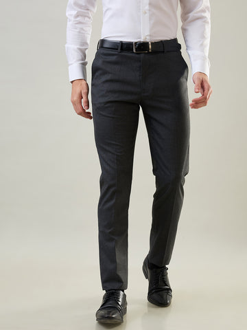 Tim Paris Formal Pant - Dark Grey Woven Solid Pant