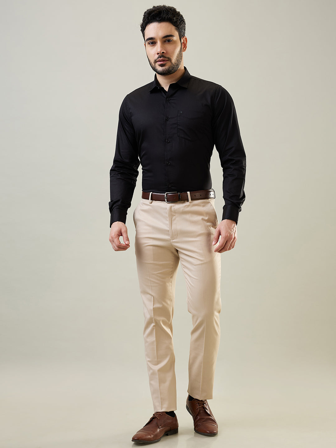 Tim Paris Beige Formal Pant