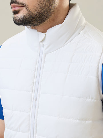 Tim Paris Jacket - White Sleeveless Jacket