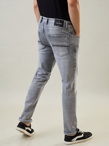 Tim Paris Jeans - Slim Tapered Fit in Grey Towel Denim