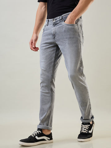 Tim Paris Jeans - Slim Tapered Fit in Grey Towel Denim