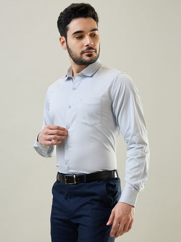 Tim Paris Light Grey Solid Shirt