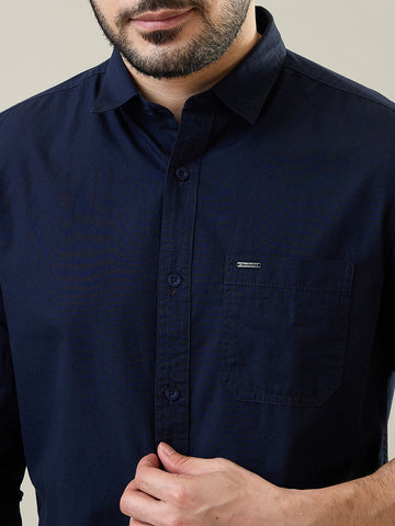 Tim Paris Navy Solid Shirt