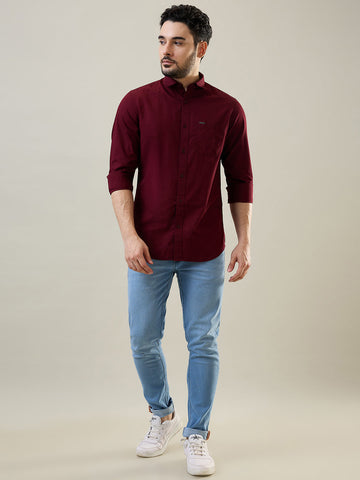 Tim Paris Wine Solid Shirt