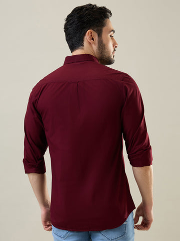 Tim Paris Wine Solid Shirt