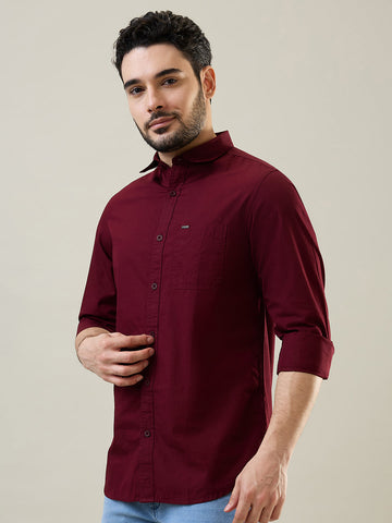 Tim Paris Wine Solid Shirt