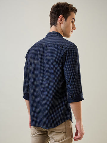 Tim Paris Shirt: Navy Print