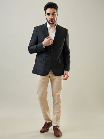 Tim Paris Navy Woven Structure Blazer