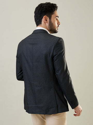 Tim Paris Navy Woven Structure Blazer