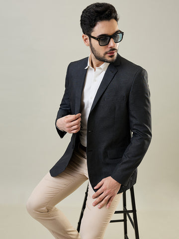 Tim Paris Navy Woven Structure Blazer