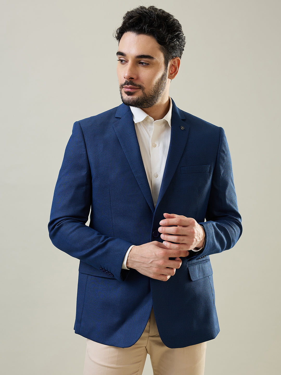 Tim Paris Blue Woven Blazer