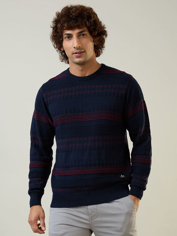 Mens Pullovers Stripe Dress Blue