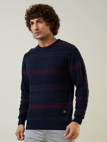 Mens Pullovers Stripe Dress Blue