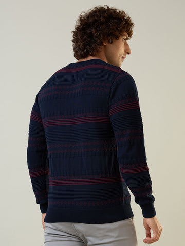 Mens Pullovers Stripe Dress Blue