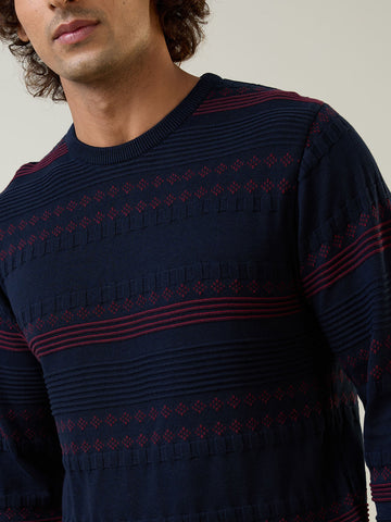 Mens Pullovers Stripe Dress Blue