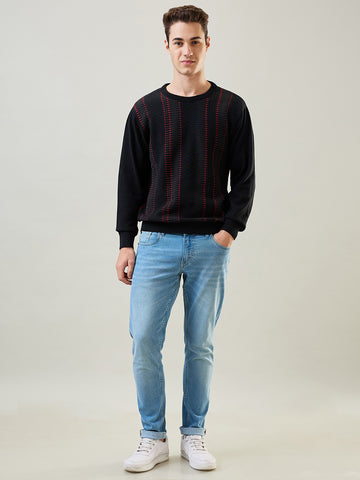 Tim Paris Pullover: Black Stripe