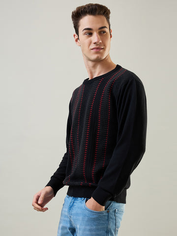 Tim Paris Pullover: Black Stripe