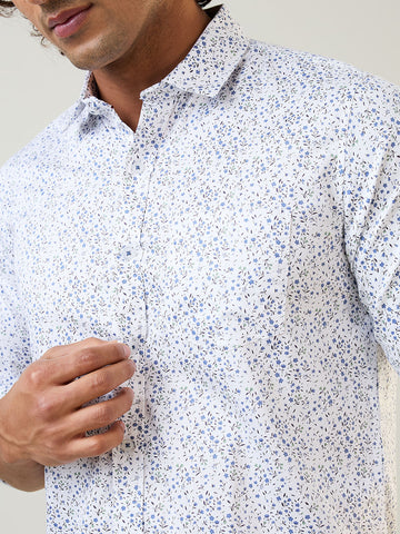 Mens Shirt Print Blue