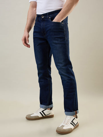 Tim Paris Dark Tint Denim Jeans-Slim Straight Fit