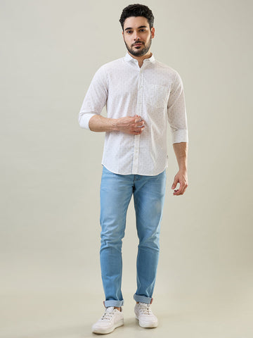 Tim Paris White Print Shirt