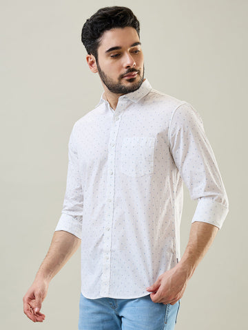 Tim Paris White Print Shirt