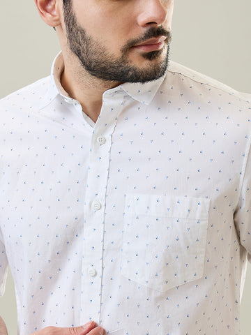 Tim Paris White Print Shirt