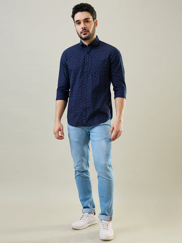 Tim Paris Navy Print Shirt