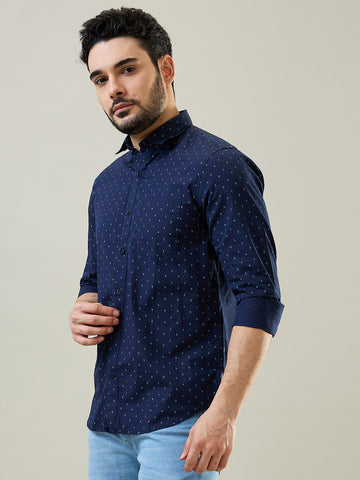 Tim Paris Navy Print Shirt