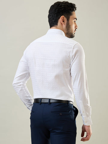 Tim Paris White Solid Shirt