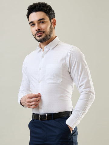 Tim Paris White Solid Shirt