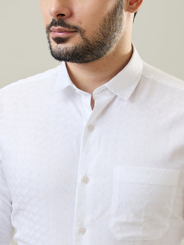 Tim Paris White Solid Shirt