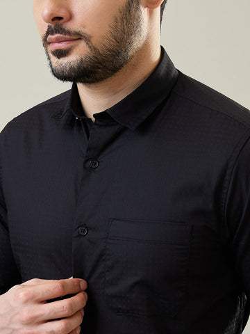 Tim Paris Black Solid Shirt