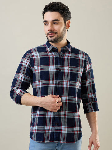 Tim Paris Indigo Checks Shirt