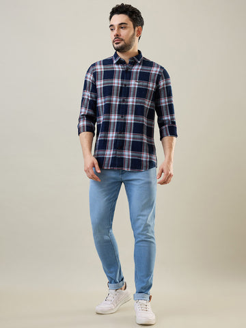 Tim Paris Indigo Checks Shirt