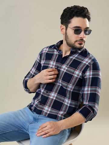 Tim Paris Indigo Checks Shirt