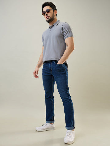 Tim Paris Dark Indigo Denim Jeans-Slim Straight Fit