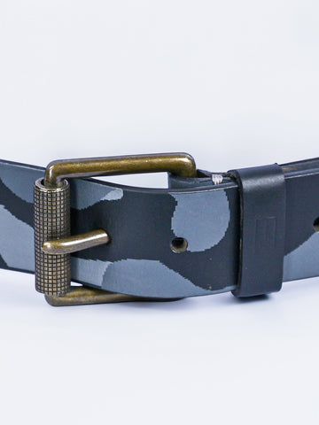 Mens Leather Belt Graphic Black