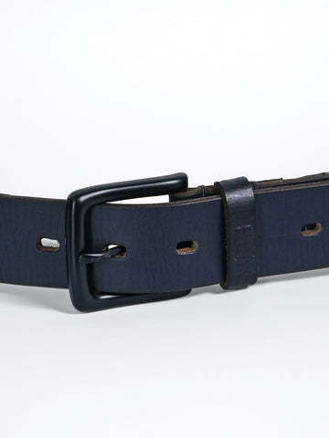 Mens Leather Belt Navy