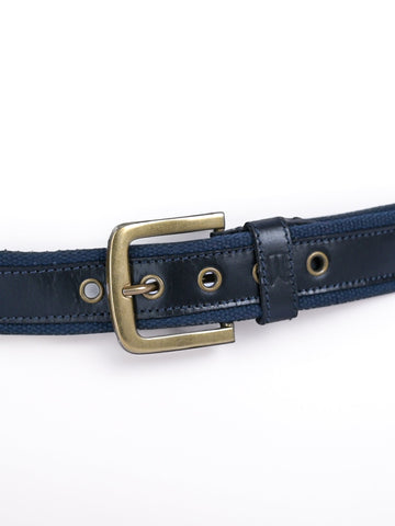 Mens Leather Belt Navy Blue